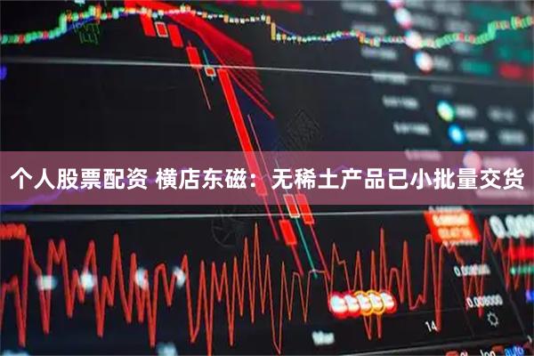 个人股票配资 横店东磁：无稀土产品已小批量交货