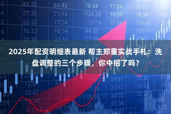 2025年配资明细表最新 帮主郑重实战手札：洗盘调整的三个步骤，你中招了吗？